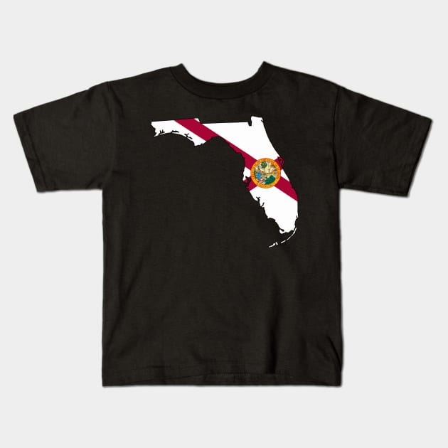 Florida Flag Kids T-Shirt by Wickedcartoons